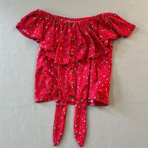 Justice red girls top